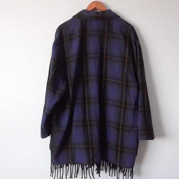 Vintage 90s Plaid Wool Oversized Shacket - Picture 4 of 7